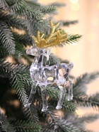 Ёлочная игрушка «Зимнее волшебство. Олень грация», 8×14 см, прозрачно-золотой - Фото 2