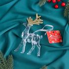 Ёлочная игрушка «Зимнее волшебство. Олень грация», 8×14 см, прозрачно-золотой - Фото 3