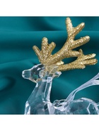 Ёлочная игрушка «Зимнее волшебство. Олень грация», 8×14 см, прозрачно-золотой - Фото 4