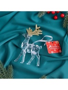 Ёлочная игрушка «Зимнее волшебство. Олень грация», 8×14 см, прозрачно-золотой - Фото 5
