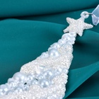 Ёлочная игрушка «Зимнее волшебство. Ёлка нарядная блестящая», 7×14 см, белый - Фото 3