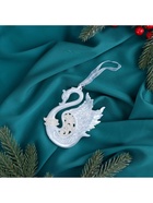 Ёлочная игрушка «Зимнее волшебство. Лебедь величие», 10×11 см, белый - Фото 2