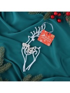 Ёлочная игрушка «Зимнее волшебство. Бегущий олень блеск», 10×19 см, белый, МИКС - Фото 4