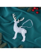 Ёлочная игрушка «Зимнее волшебство. Олень блеск», 12×14.5 см, белый - Фото 2