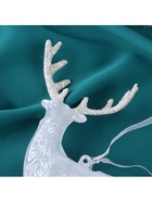 Ёлочная игрушка «Зимнее волшебство. Олень блеск», 12×14.5 см, белый - Фото 3