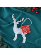 Ёлочная игрушка «Зимнее волшебство. Олень блеск», 12×14.5 см, белый - Фото 4