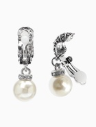 Клипсы «Грейс», диагональ бусин, белая в чернёном серебре - Фото 3