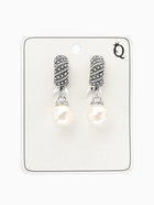 Клипсы «Грейс», диагональ бусин, белая в чернёном серебре - Фото 5