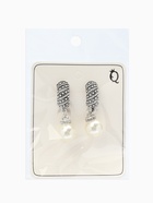 Клипсы «Грейс», диагональ бусин, белая в чернёном серебре - Фото 7