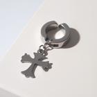 Моно-серьга «Крест», цвет серебро - фото 6448958