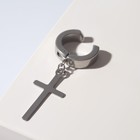 Моно-серьга «Крестик» удлинённый, цвет серебро - фото 7771214