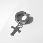 Моно-серьга «Крестик» мини, цвет серебро - Фото 6