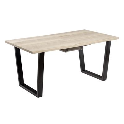 Стол «Атлант - 02», 1200(1700)×800×750 мм, цвет галифакс белый/опора чёрный