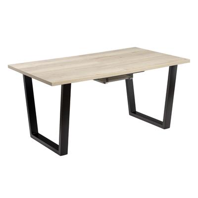 Стол «Атлант – 12», 1300(1800)×800×750 мм, цвет галифакс белый/опора чёрный