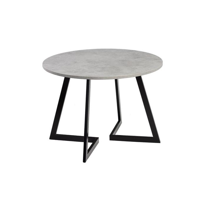 Стол «ГЕРМЕС», d=940 мм, цвет бетон чикаго светлый/опора чёрный - Фото 1