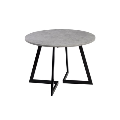 Стол раздвижной «РИМ», d=940(1390) мм, цвет бетон чикаго светлый/опора чёрный