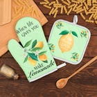 Кухонный набор Доляна Lemon, прихватка 17×17 см, рукавица 26×16 см,100% п/э - Фото 1