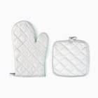 Кухонный набор Доляна Lemon, прихватка 17×17 см, рукавица 26×16 см,100% п/э - Фото 4