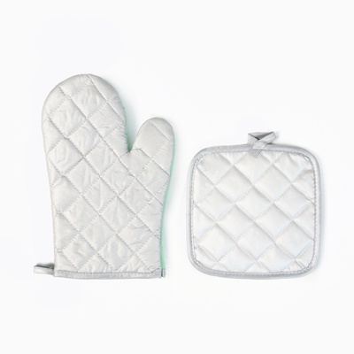 Кухонный набор Доляна Lemon, прихватка 17*17 см, рукавица 26*16 см,100% п/э