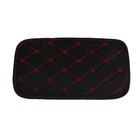 Коврик на подлокотник, экокожа, черный с красной строчкой 29×19 см - Фото 2