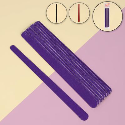 Набор пилок для ногтей на деревянной основе, форма прямая, 200/200 грит, 18 см, 10 шт, цвет МИКС
