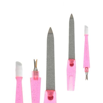 Пилка-триммер-пушер для ногтей, разборная, 18 см, цвет МИКС