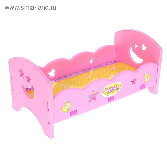 Кроватка для кукол "Кукольный дом", цвета МИКС - Фото 1