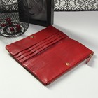 Кошелёк женский "Дамиана", 3 отдела, отдел для кредиток, наружный карман 19 см, цвет красный - Фото 3