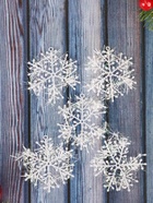 Ёлочные игрушки набор 6 шт. «Зимнее волшебство. Снежинка - пушинка», d=6 см, белый - Фото 2