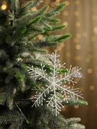 Ёлочные игрушки набор 3 шт. «Зимнее волшебство. Снежинка - пушинка», d=21 см, белый - Фото 2