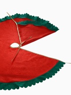 Коврик под ёлку «Зелёные рюши» 100 см, красно-зелёный 811357