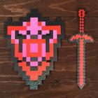 Набор деревянных сувениров "Рубиновое оружие" щит, меч - Фото 1