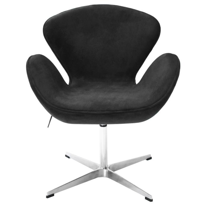 Кресло Swan Chair, 700 × 610 × 950 мм, искусственная замша, цвет графит - Фото 1