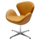 Кресло Swan Chair, 700 × 610 × 950 мм, искусственная кожа, цвет цвет оранжевый - Фото 2