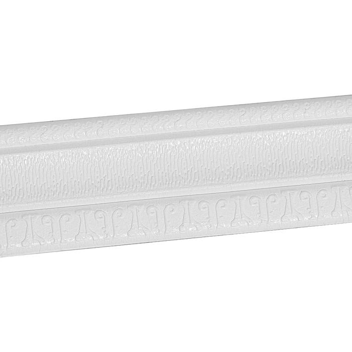 Самоклеящийся ПВХ плинтус 3D белый текстура, 2,3м - Фото 1