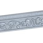 Самоклеящийся ПВХ плинтус 3D серый, вензель, 2,3м - фото 9335162