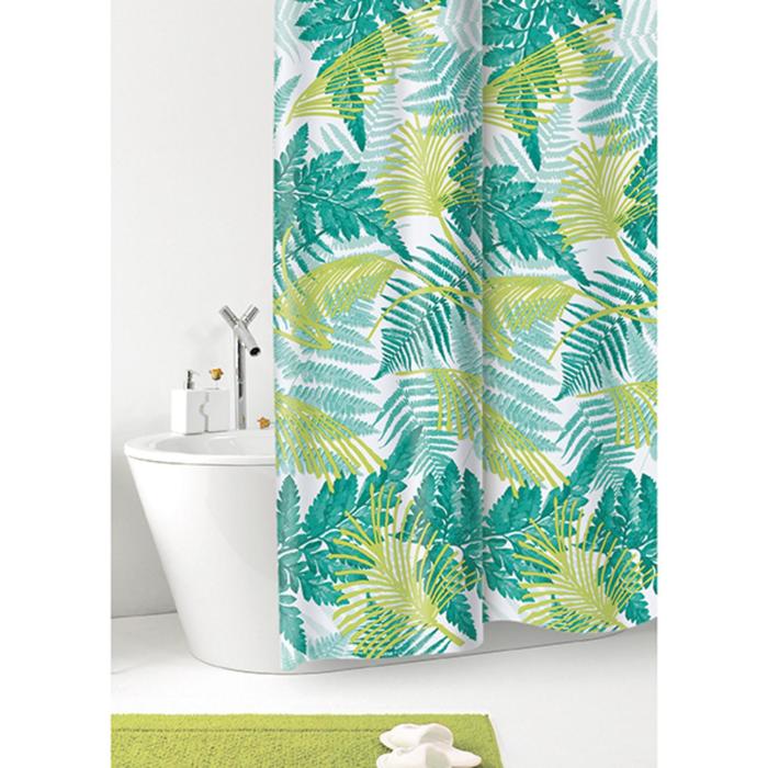 Штора для ванной комнаты Foliage, 180х200 см, ПВХ, цвет зелёный - фото 1919129991