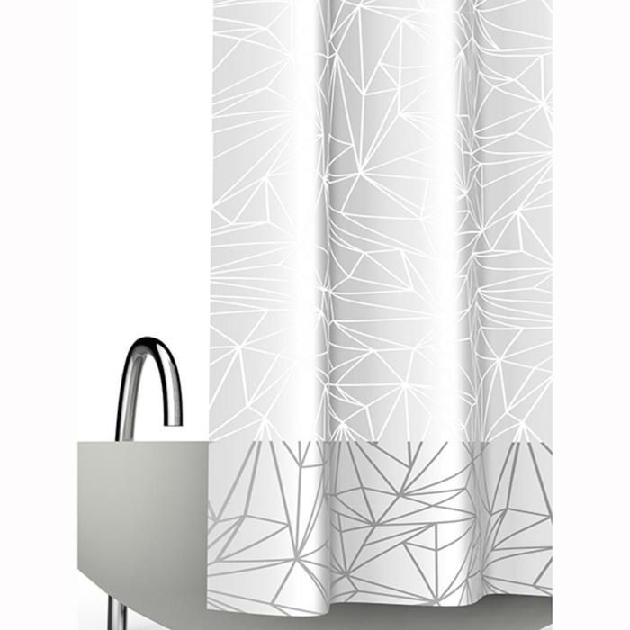 Штора для ванной комнаты Prisma, 180×200 см, ПВХ, цвет белый - Фото 1
