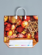 Пакет подарочный новогодний «Злато», полиэтиленовый с пластиковой ручкой, 38×35 см - Фото 4