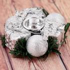 Подсвечник на одну свечу «Подарок», d=2 см, серебристый - Фото 2