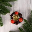 Подсвечник на одну свечу «Шарики» d=2 см, красный - Фото 2