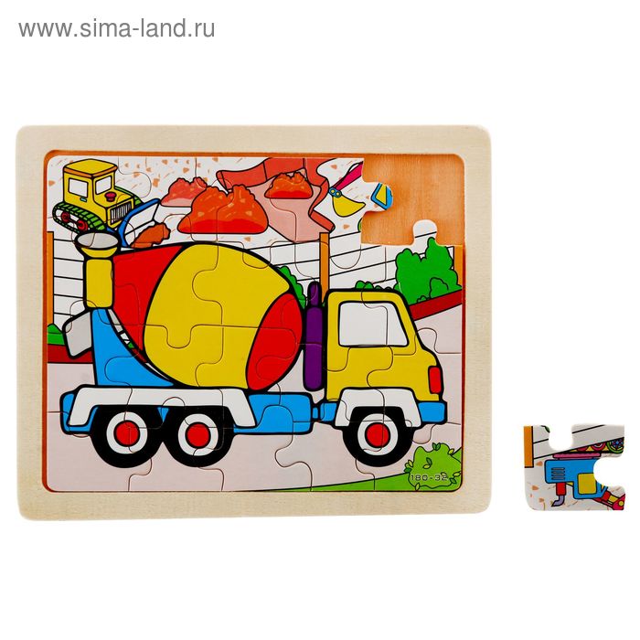 Пазл малый в рамке "Бетономешалка", 20 элементов - Фото 1