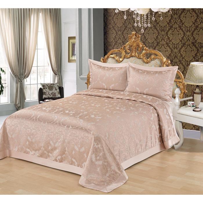 Комплект с покрывалом «Мурена», размер 240х260 см, 50х70 см - 2 шт, цвет розовый