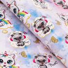 Бумага глянцевая с золотым лаком "Котяу", 0,5 х 0,7 м, 2 листа - фото 32517743