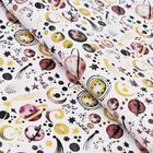 Бумага глянцевая с золотым лаком "Волшебство планет", 0,5 х 0,7 м, 2 листа - фото 32517746