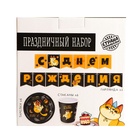 Посуда одноразовая бумажная «Котик обжора», 6 тарелок, 6 стаканов, 1 гирлянда - Фото 8