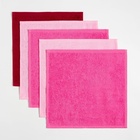 Салфетки махровые «Этель. Богиня», 5 шт., 30×30 см, хлопок 100%, розовые - Фото 5