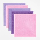 Салфетки махровые «Этель. Лама» 30×30 см, 5 шт., хлопок 100%, розовые/сиреневые - Фото 3