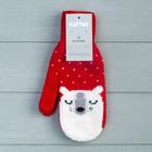 Варежки KAFTAN "Мишка" цв. красный, р-р 19, акрил 70%, шерсть 30% - фото 27332912