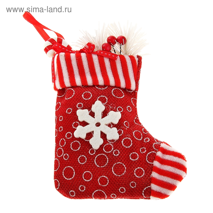 носок для подарков с гостинцами 18,5 см снегопад - Фото 1